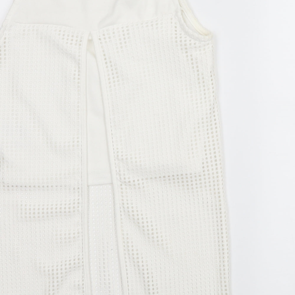 River Island Womens White Basic Tank Size 10 - Open back
