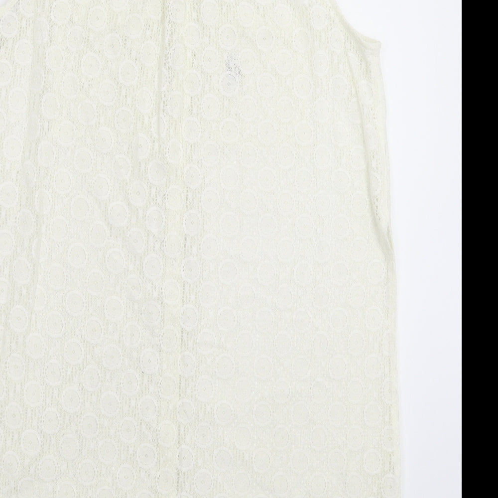 River Island Womens White Basic Button-Up Size 12 - Oversized