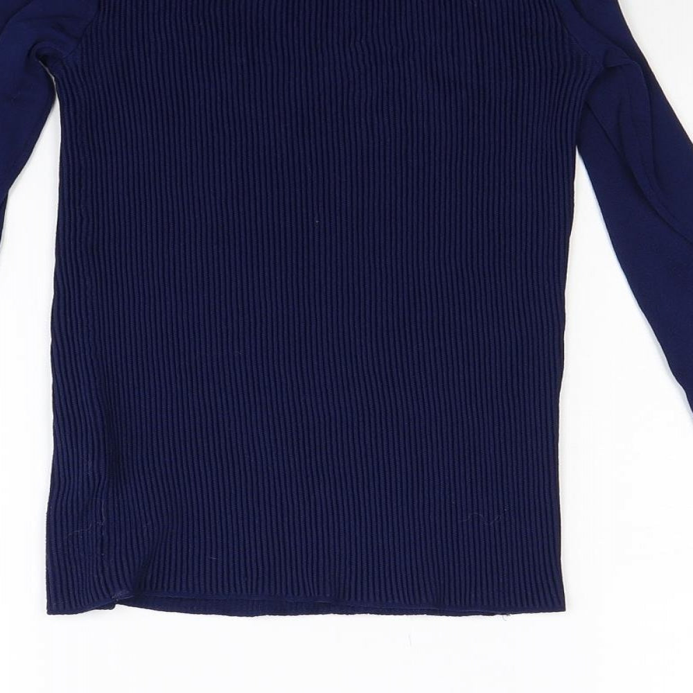 Laura Knit Womens Blue Knit Pullover Jumper Size M
