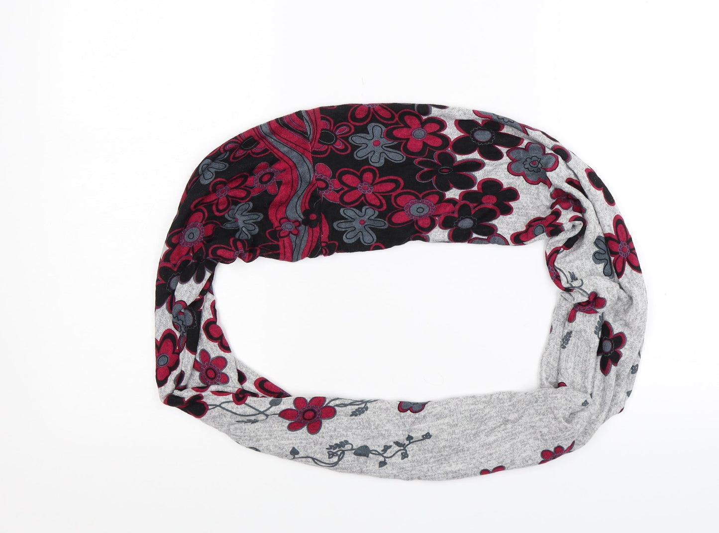 Preworn Womens Grey Floral Scarf