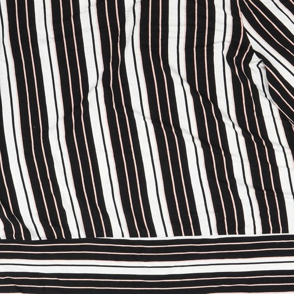 Preworn Womens White Striped Tunic T-Shirt Size 14