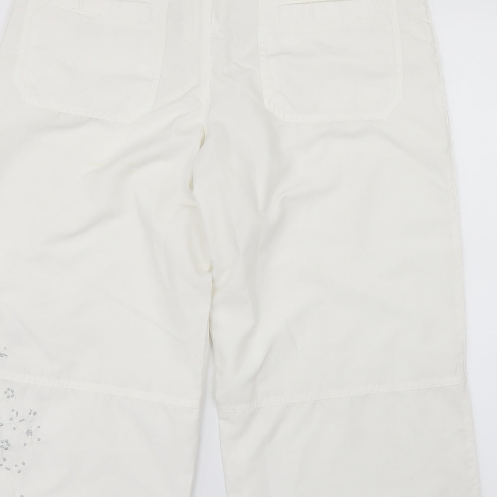 For Women Womens White Trousers Size 12 L20 in