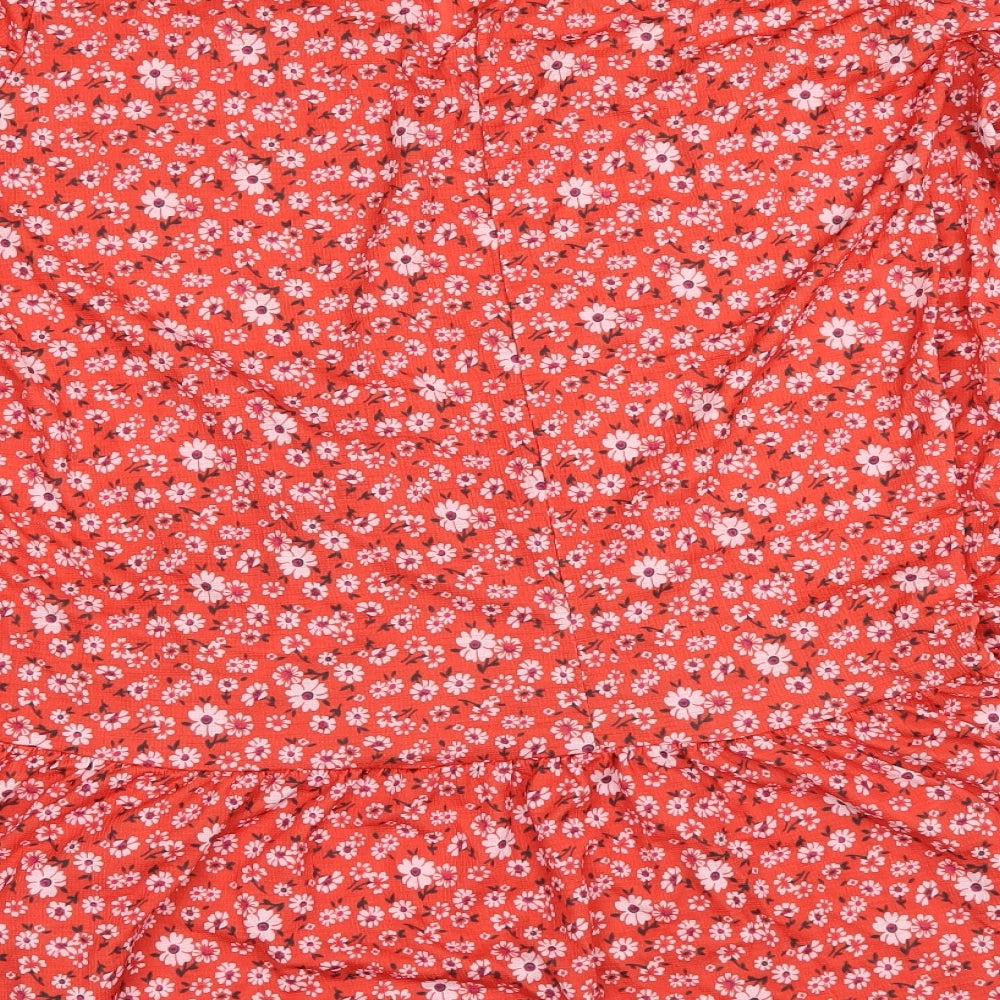 ASOS Womens Orange Floral Shift Size 16