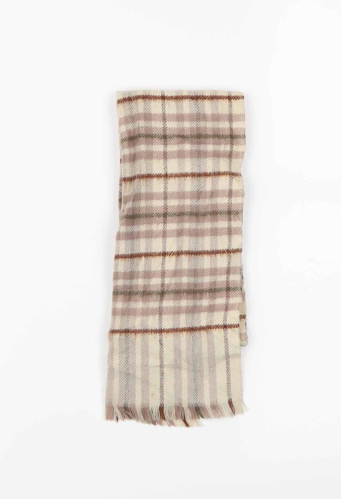 Preworn Girls Beige Plaid Scarf Scarves & Wraps One Size