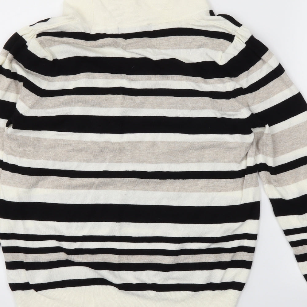 Marks & Spencer Womens Ivory Striped Pullover Jumper Size 14