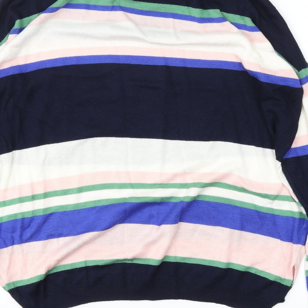 Marks & Spencer Womens Black Striped Pullover Jumper Size M