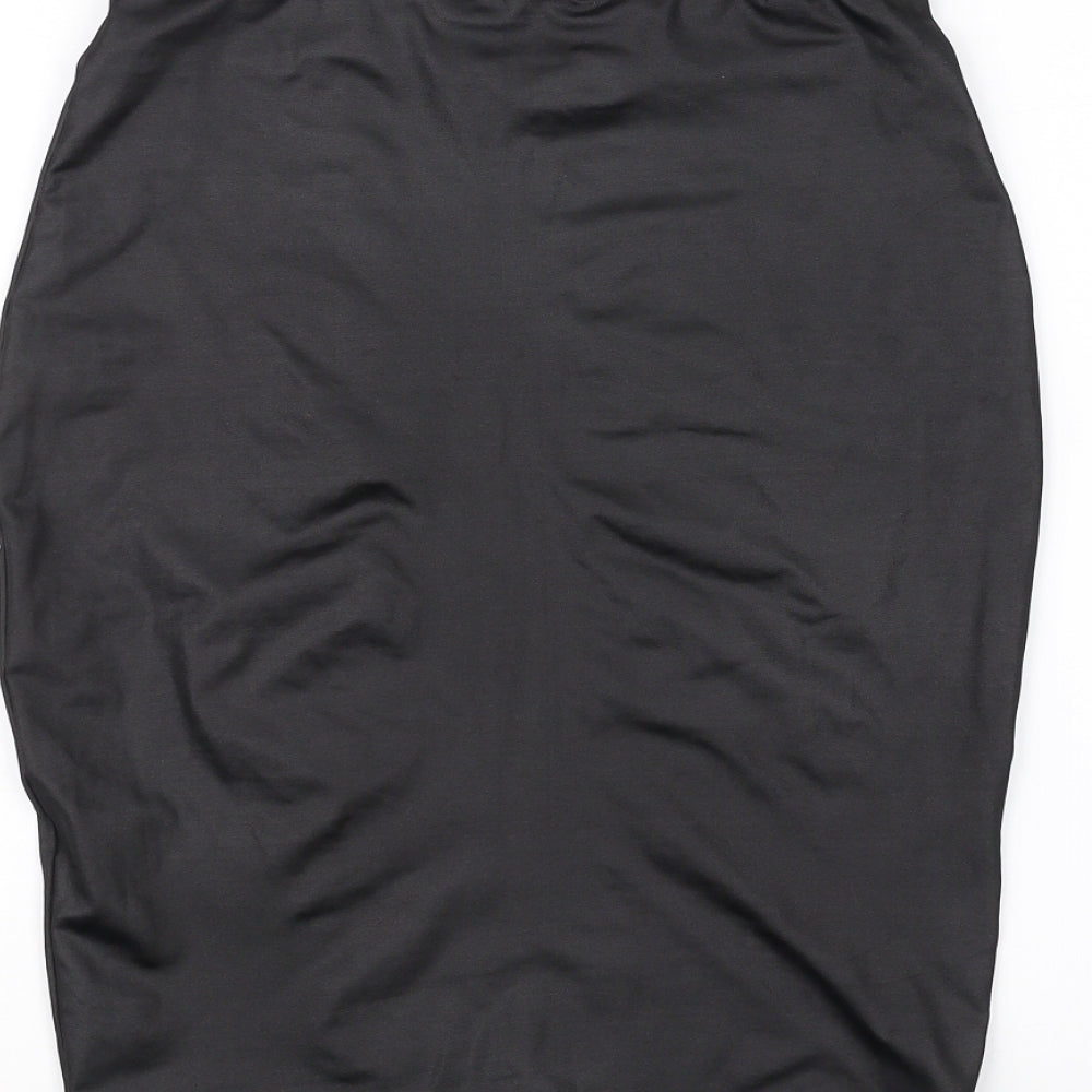 Missi London Womens Black A-Line Skirt Size M