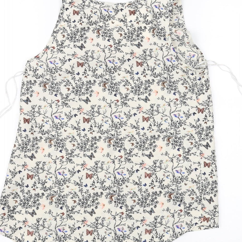 Atmosphere Womens White Floral Basic Tank Size 6