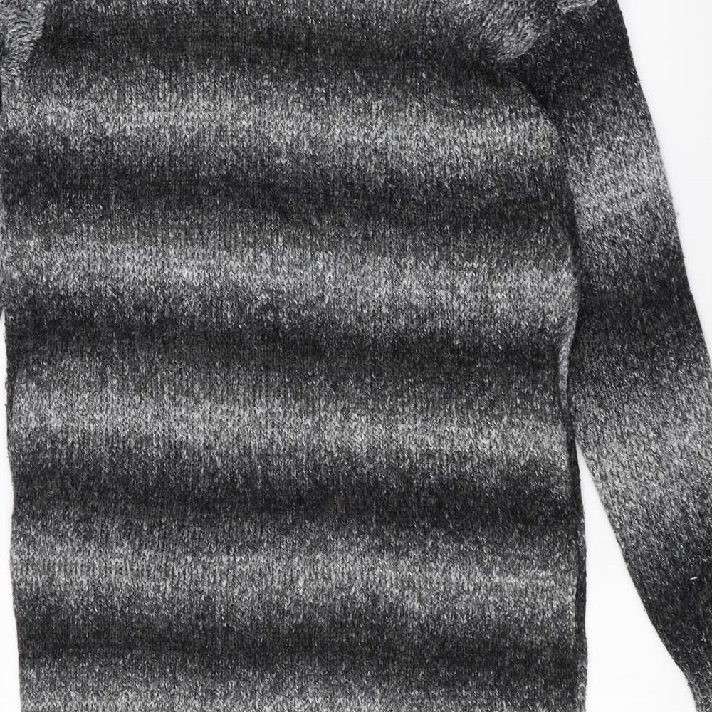 Tailya Womens Black Striped Jacket Coatigan Size M