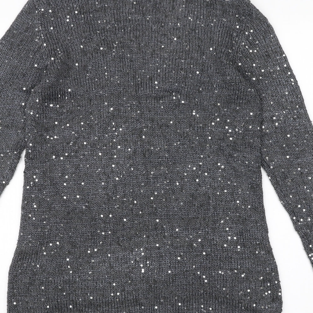 Zara Knit Womens Grey Knit Pullover Jumper Size S