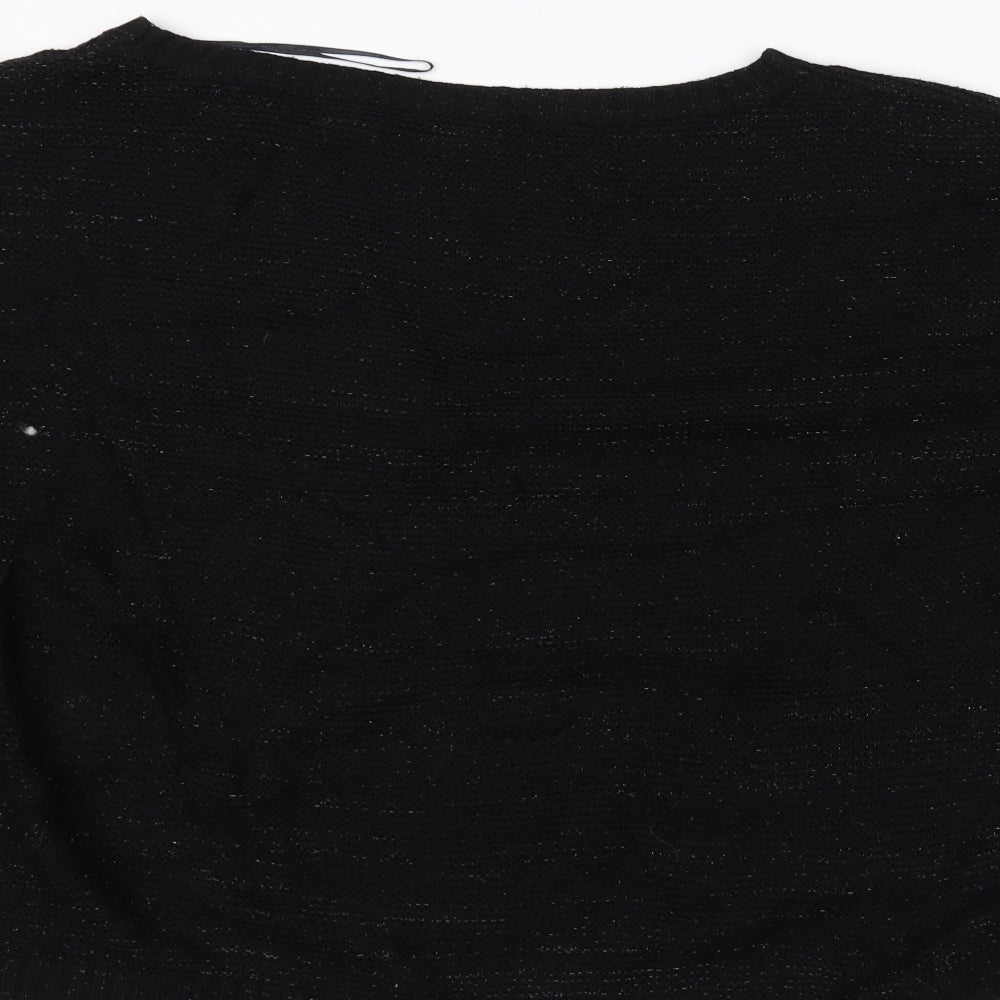 Top Secret Womens Black Knit Pullover Jumper Size 10