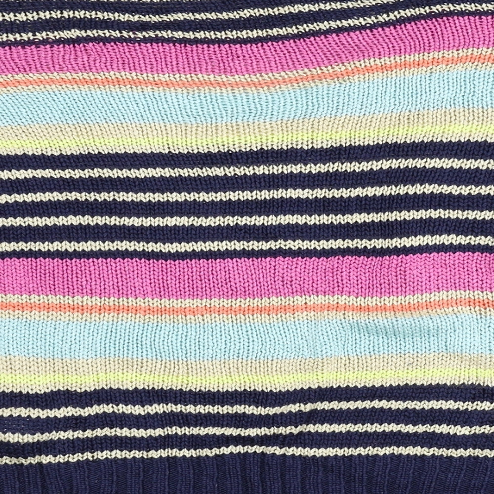 Preworn Womens Multicoloured Striped Knit Pullover Jumper Size M