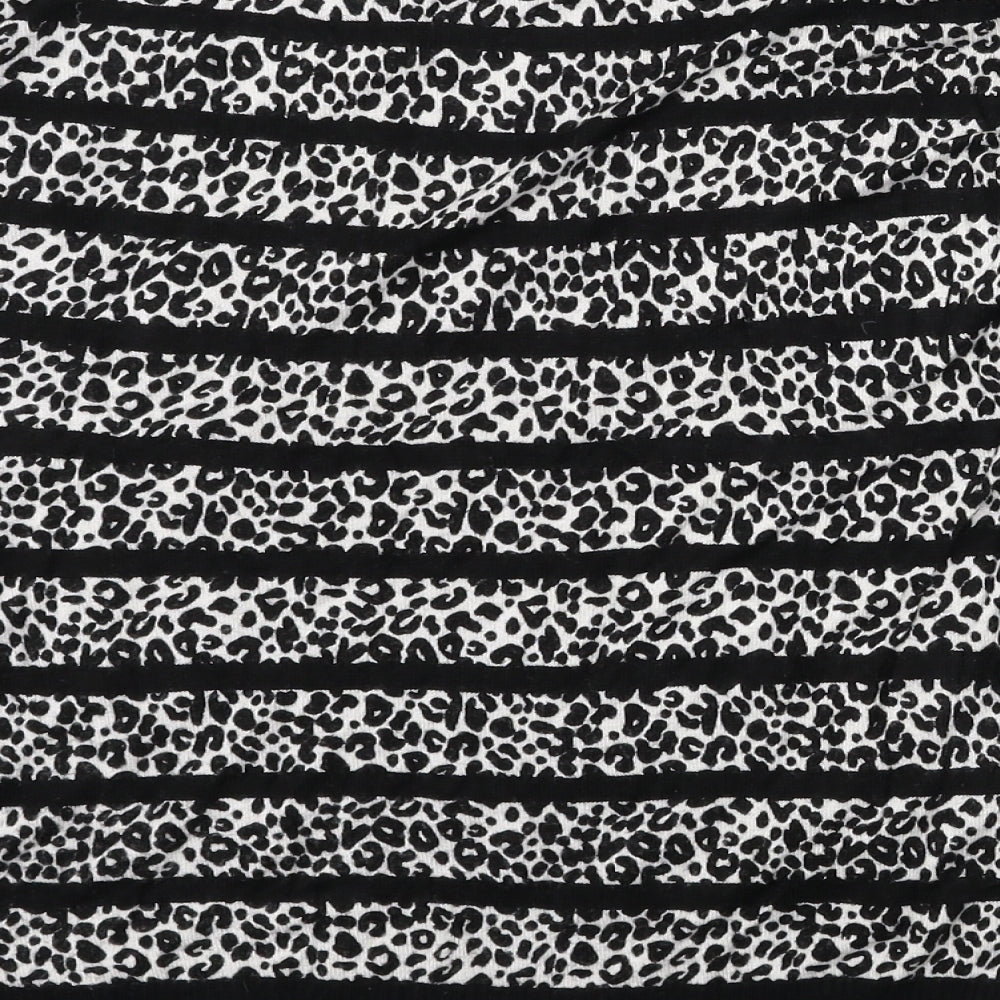 Debehams Womens Black Animal Print Pullover Jumper Size 12