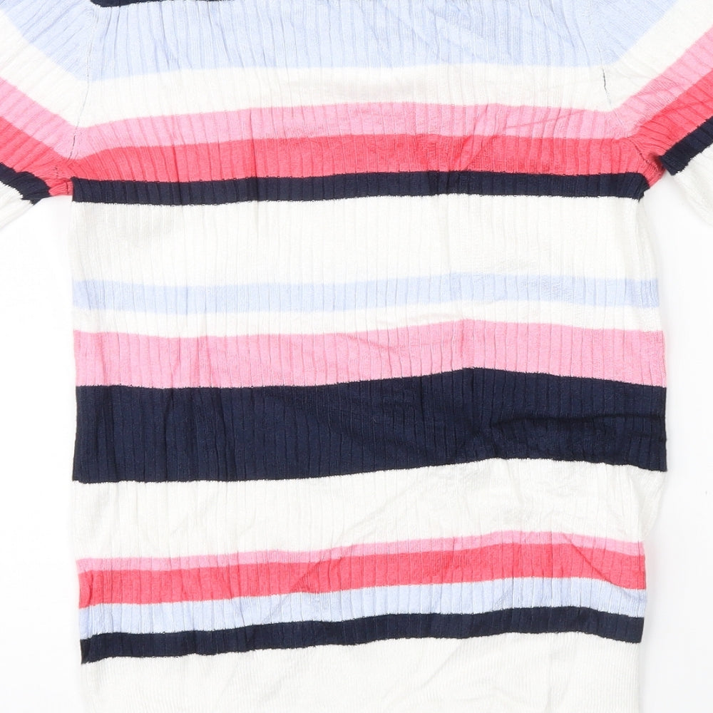 Marks & Spencer Womens Multicoloured Striped Pullover Jumper Size 10