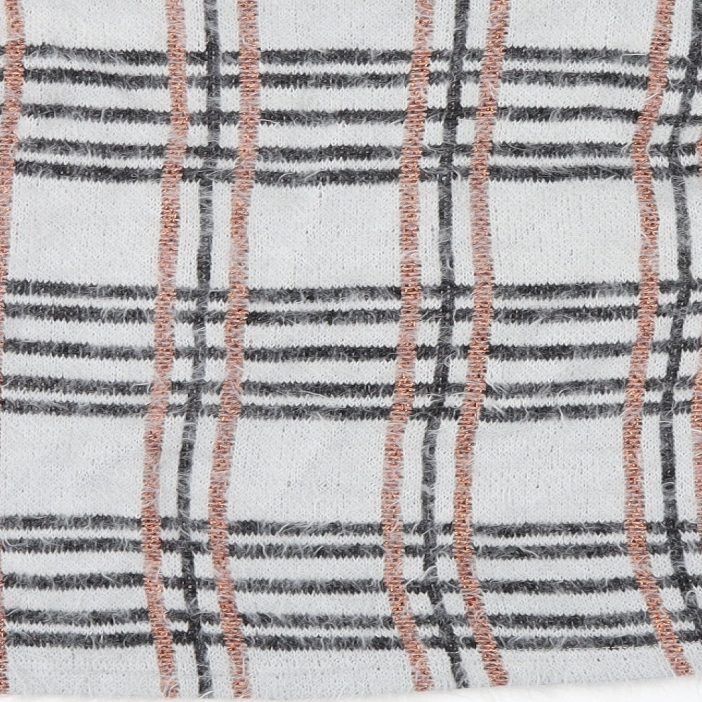 New Look Womens Grey Check Pullover Jumper Size S