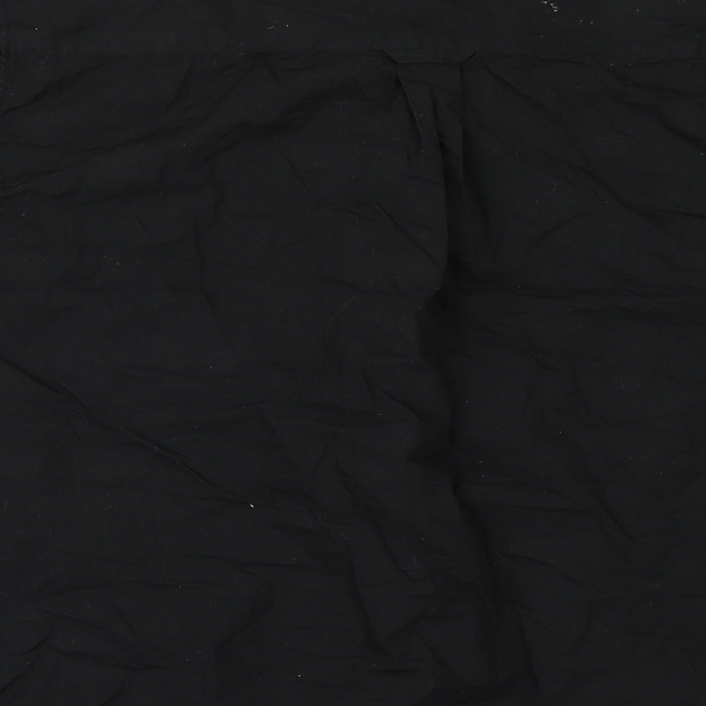 George Mens Black Button-Up Size 2XL