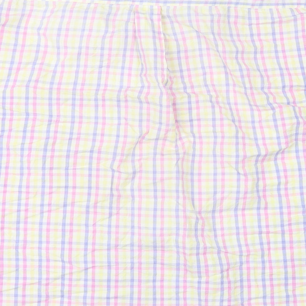 GREENVILLA Mens White Check Button-Up Size 2XL