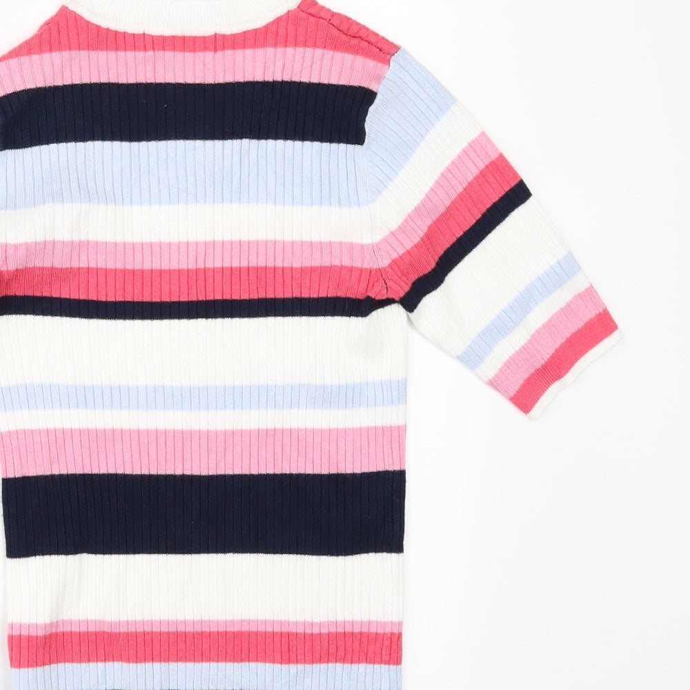Marks & Spencer Womens White Striped Pullover Jumper Size 6