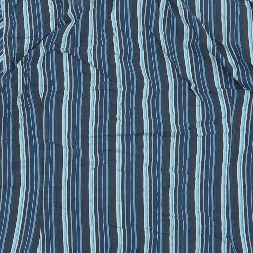 NEXT Mens Blue Striped Button-Up Size XL