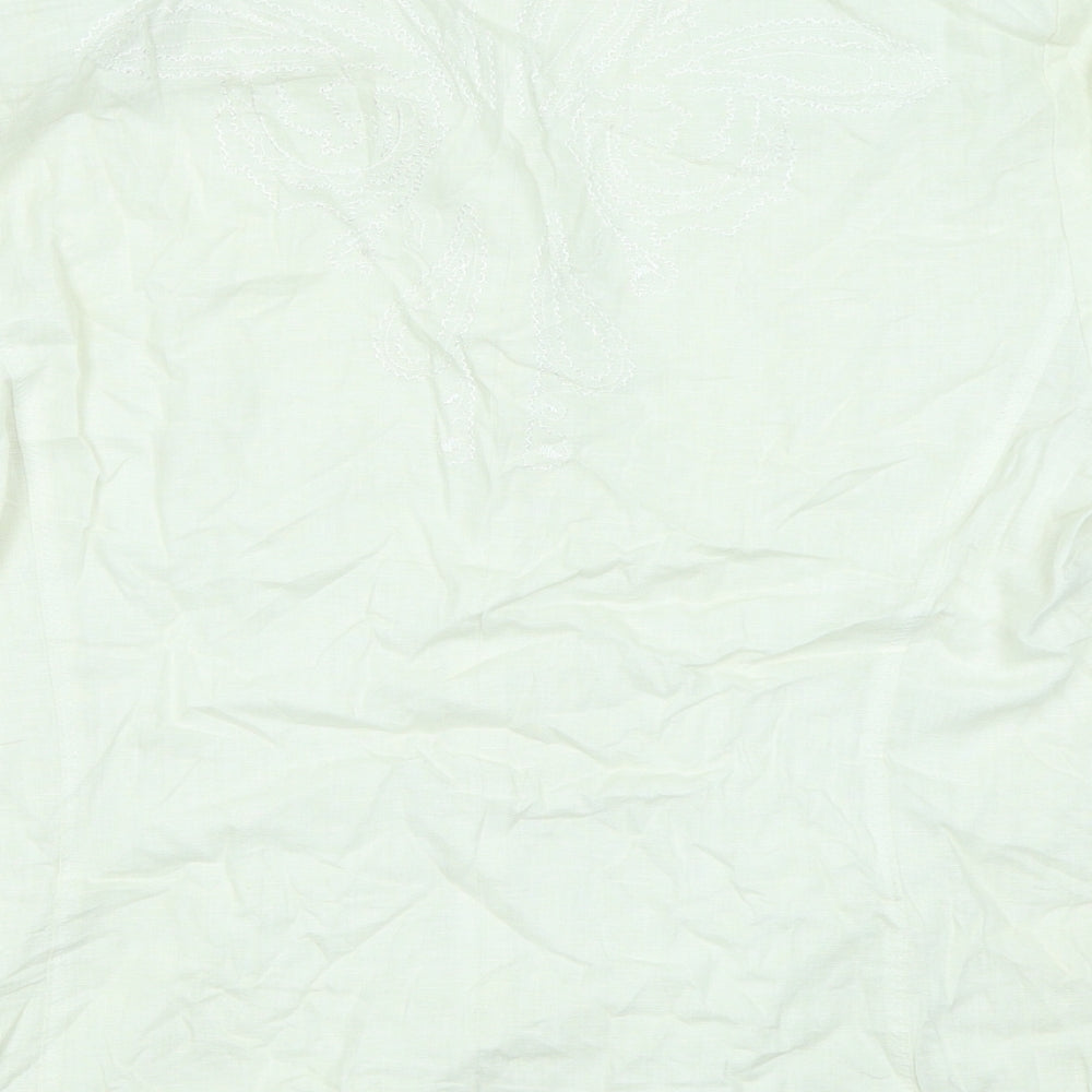 LUCIA Womens Ivory Basic Button-Up Size 16