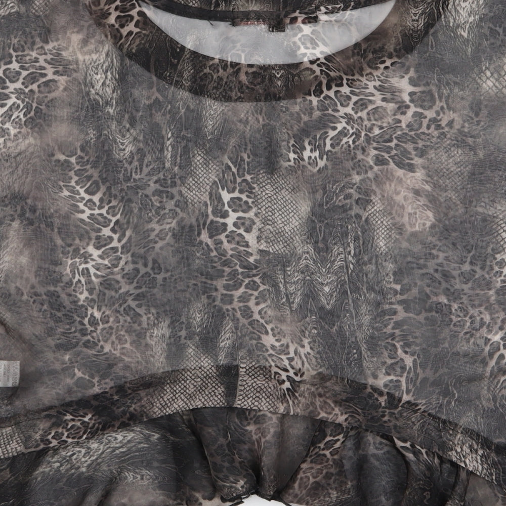 Miso Womens Multicoloured Animal Print Basic Blouse Size 8