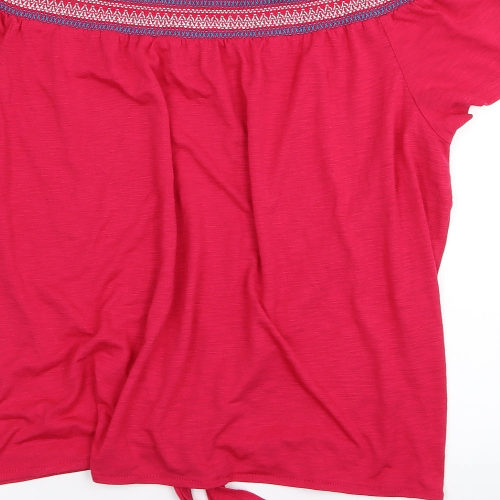 Papaya Womens Pink Basic T-Shirt Size 14