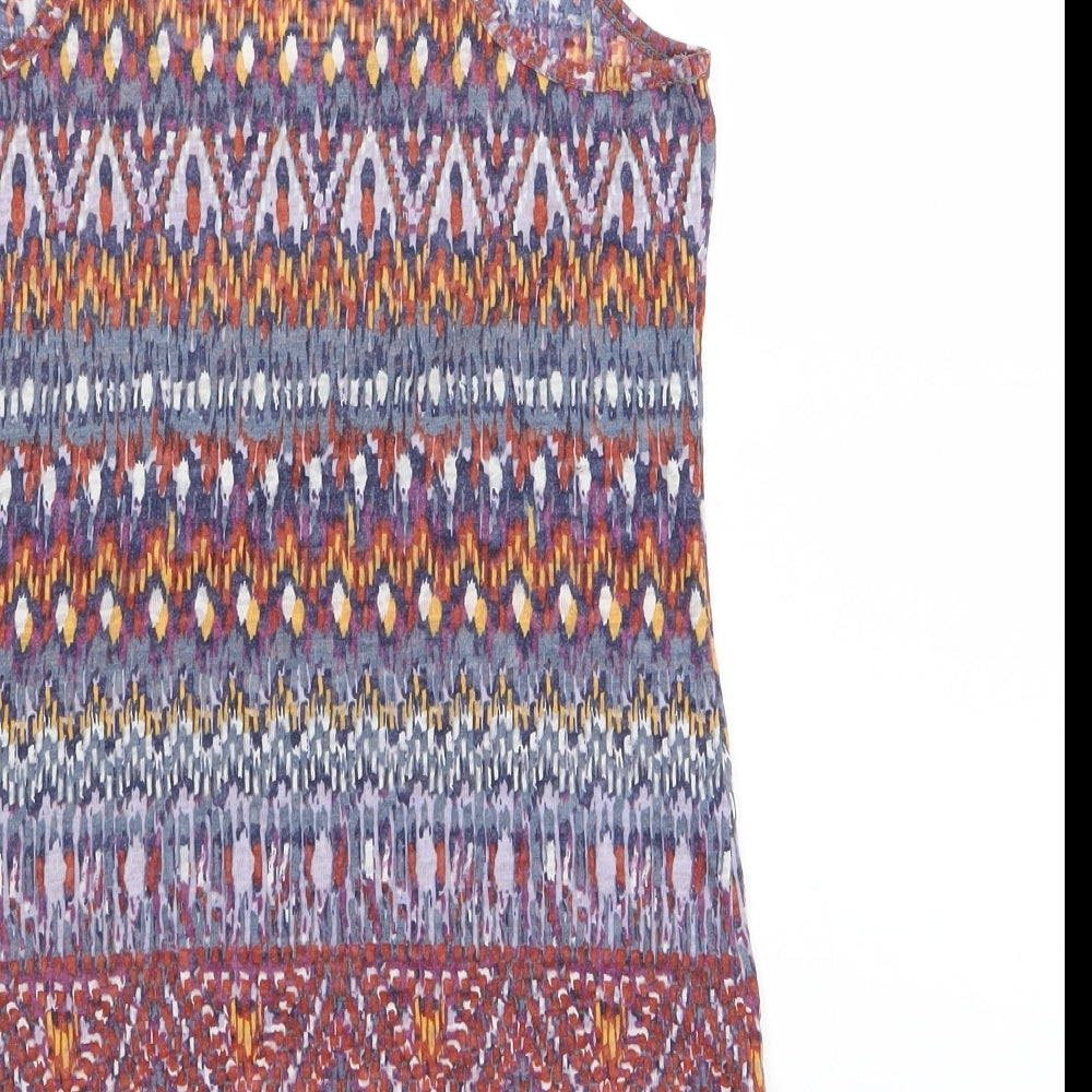 New Look Womens Multicoloured Geometric Basic Tank Size 8