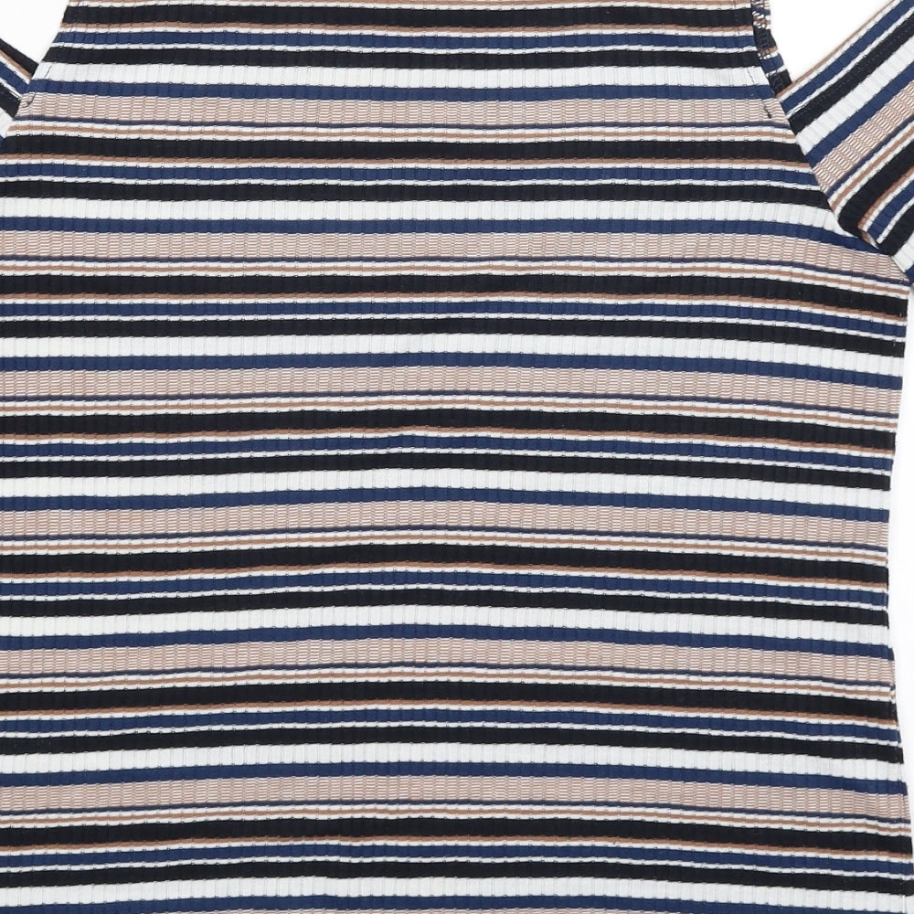 Dorothy Perkins Womens Black Striped Basic Tank Size 14