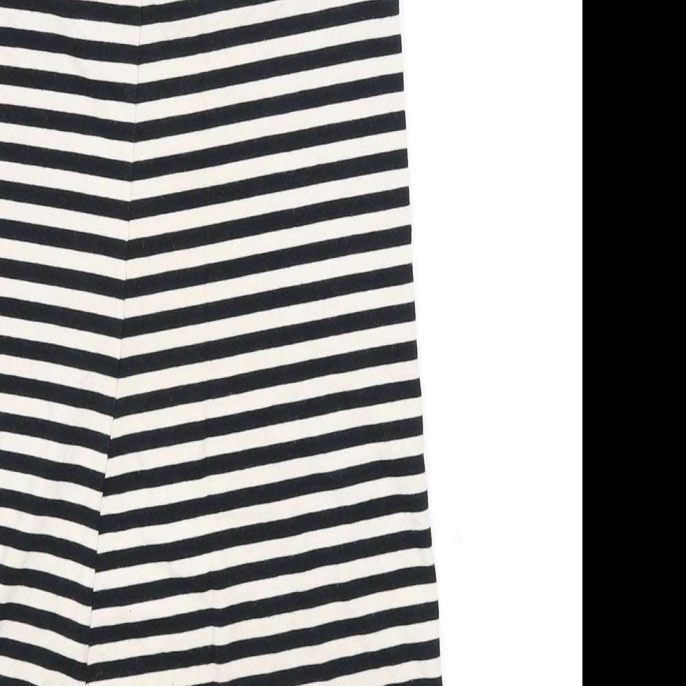 Topshop Womens Black Striped Tunic T-Shirt Size 8