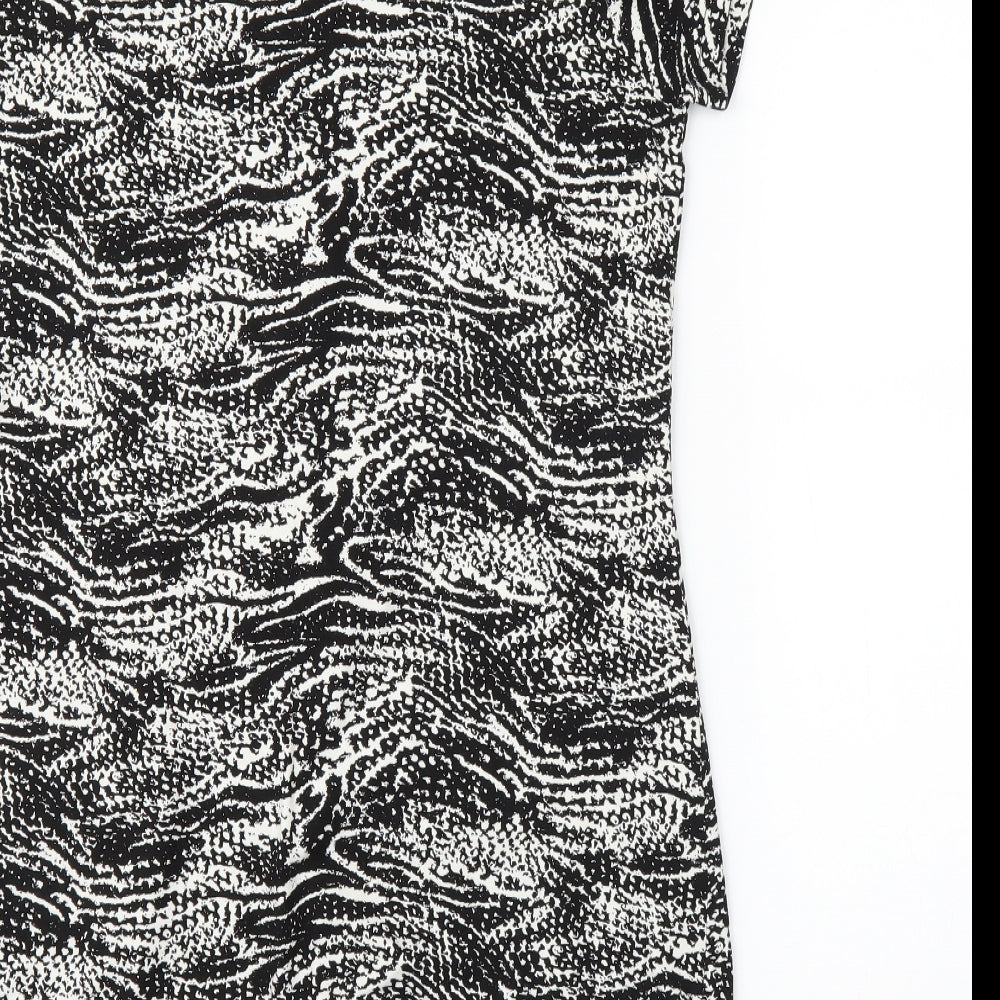 Bonprix Womens Black Animal Print Bodycon Size L
