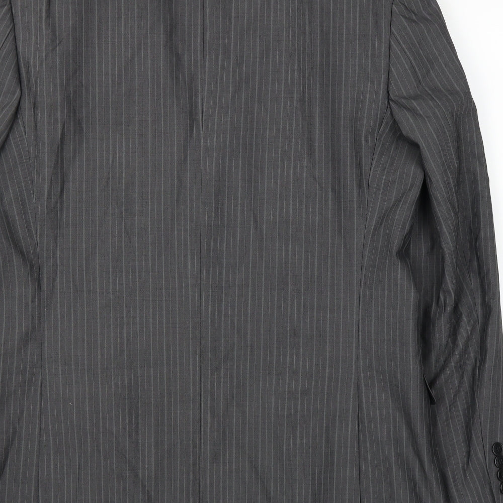 Marks & Spencer Mens Grey Striped Jacket Suit Jacket Size 42