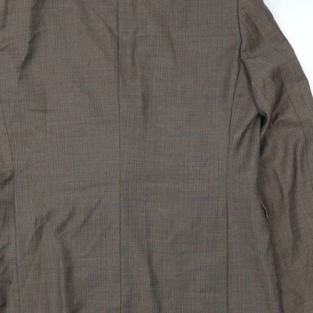 Topman Mens Brown Striped Jacket Suit Jacket Size 42