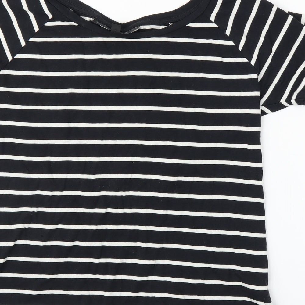 Topshop Womens Blue Striped Basic T-Shirt Size 4