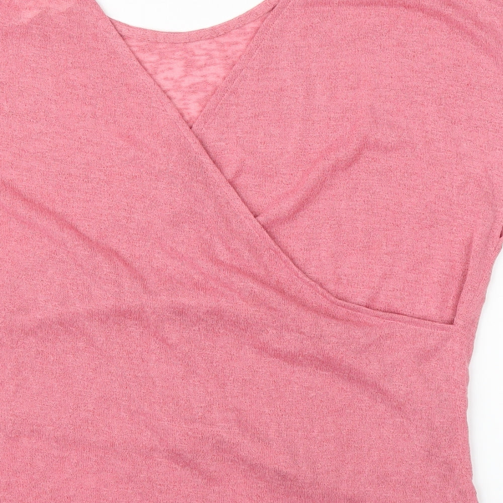 H&M Womens Pink Wrap Blouse Size M