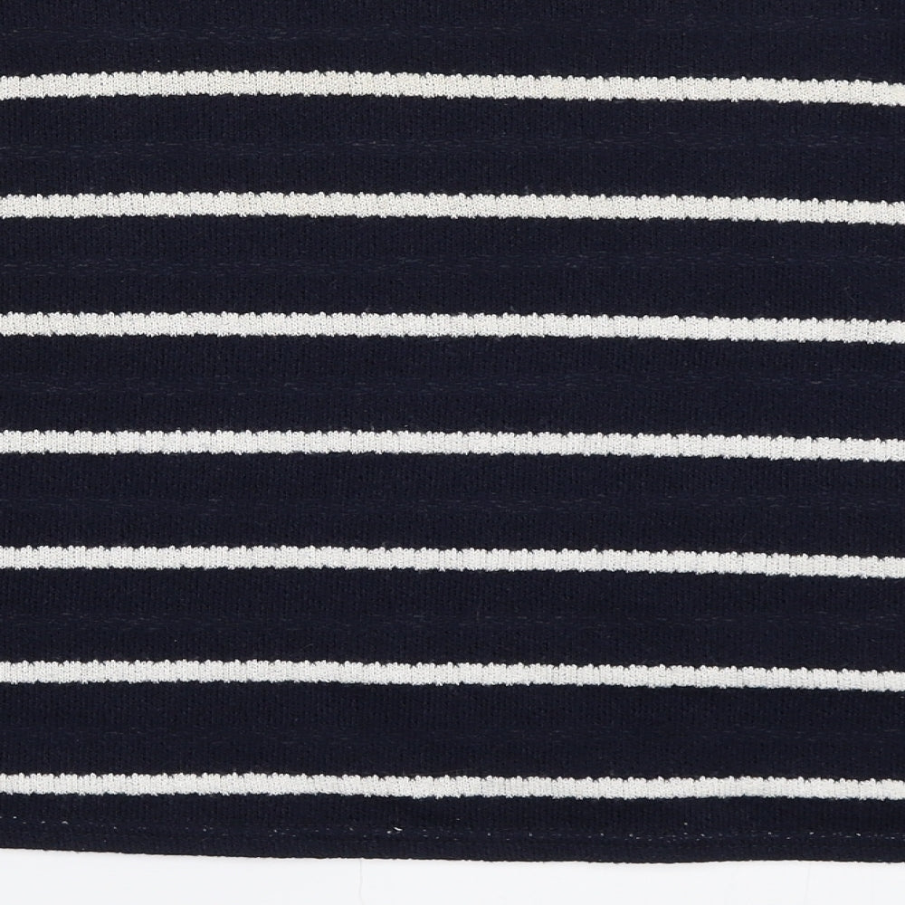 Boohoo Womens Blue Striped Pullover Jumper Size 12