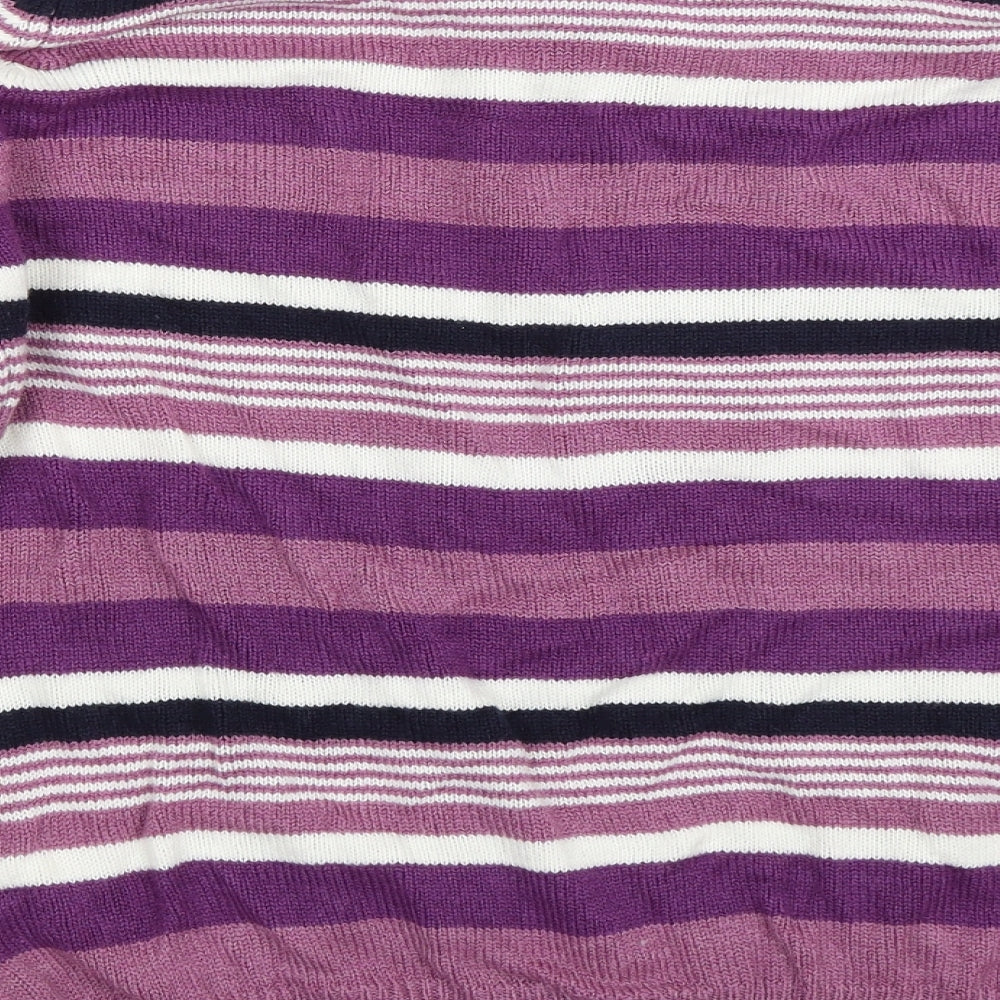 Isle Womens Purple Striped Pullover Jumper Size S