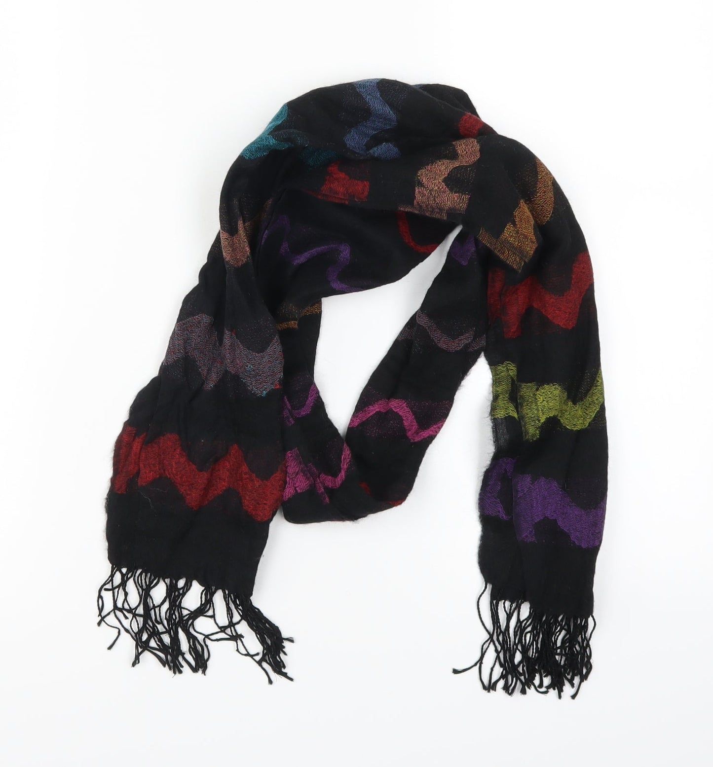 Preworn Womens Multicoloured Geometric Scarf - Zig Zag