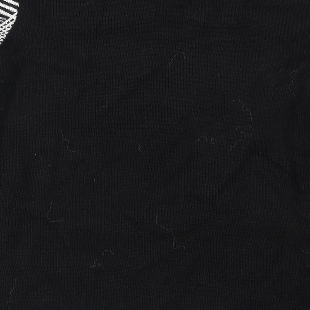 Papaya Womens Black Check Knit Pullover Jumper Size 12