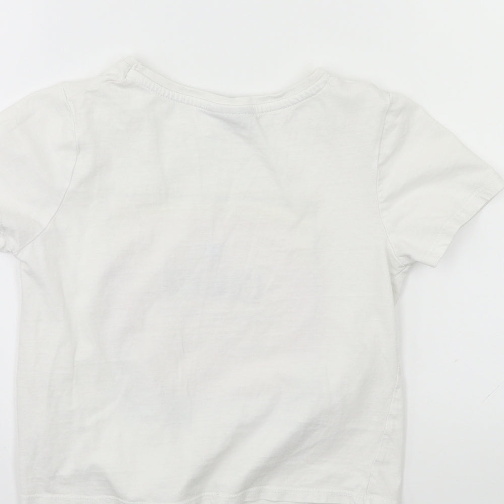 Matalan Girls White Basic T-Shirt Size 7 Years