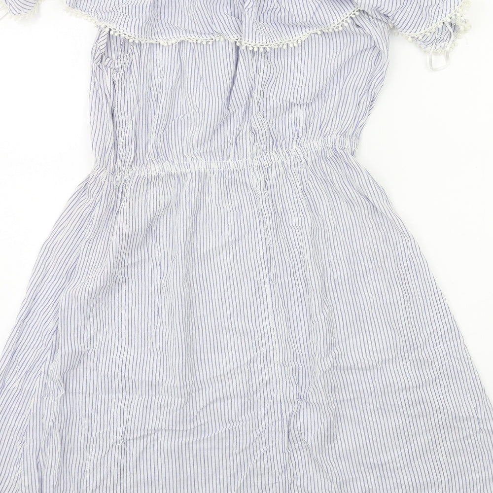 H&M Womens Blue Striped Shift Size 6