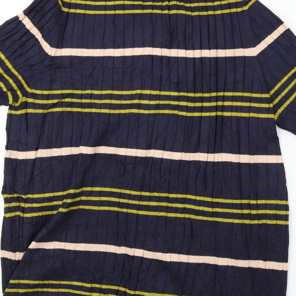 Marks and Spencer Womens Blue Striped Pullover Jumper Size 16