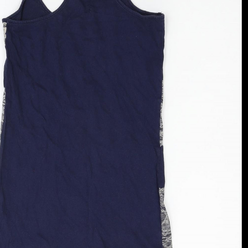 Denim Co Womens Blue Striped Basic Tank Size 10