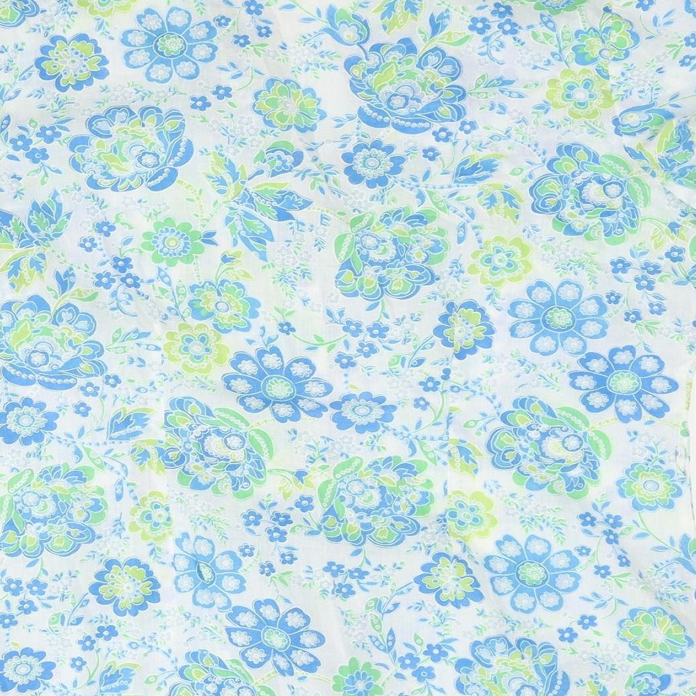 New Look Womens Blue Floral Basic Button-Up Size 14
