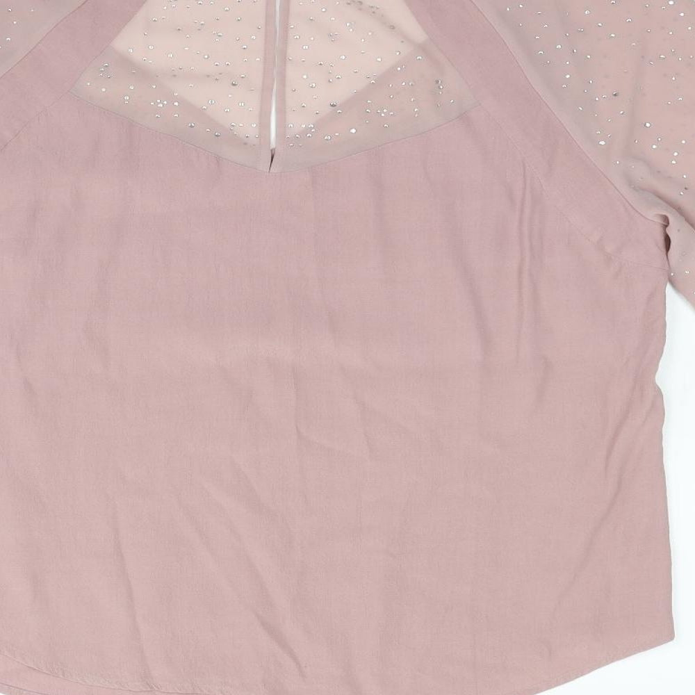 Marks & Spencer Womens Beige Basic Blouse Size 14