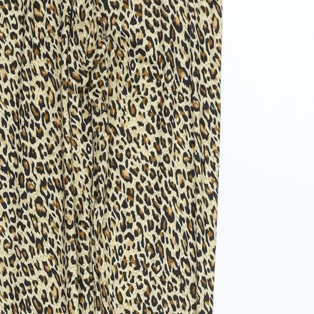 SheIn Womens Beige Animal Print Jegging Leggings Size S L24 in