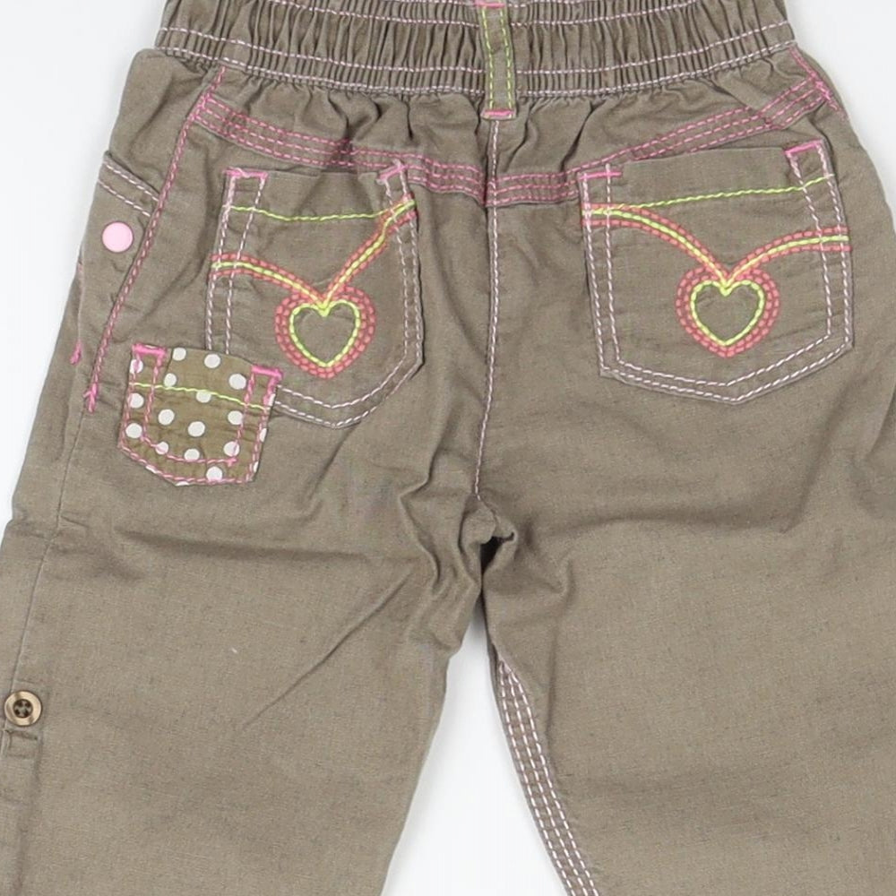 Marks and Spencer Girls Beige Track Pants Trousers Size 3-6 Months