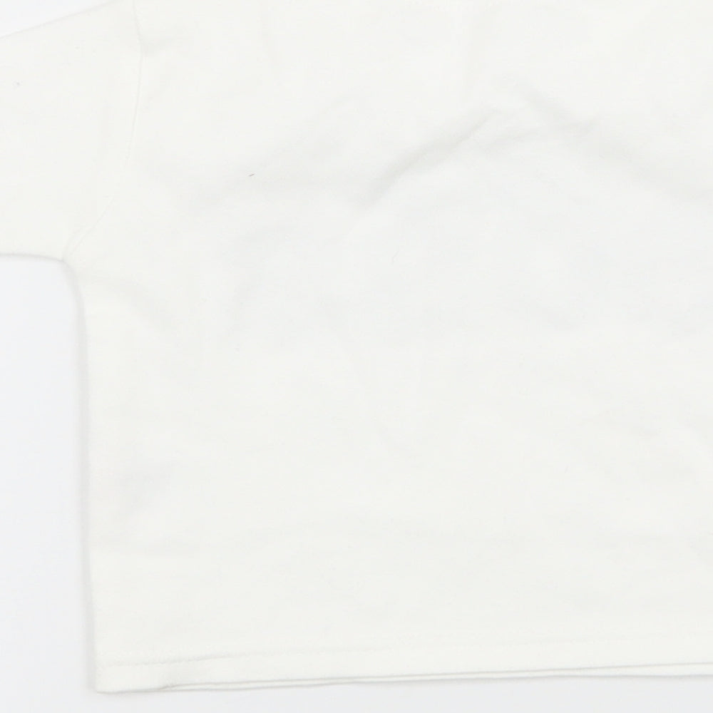 Preworn Baby White Jersey Basic T-Shirt Size 0-3 Months - Mini Boss