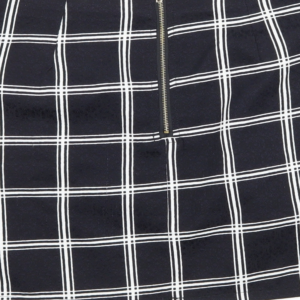 Urmoda Womens Black Check Mini Skirt Size XS