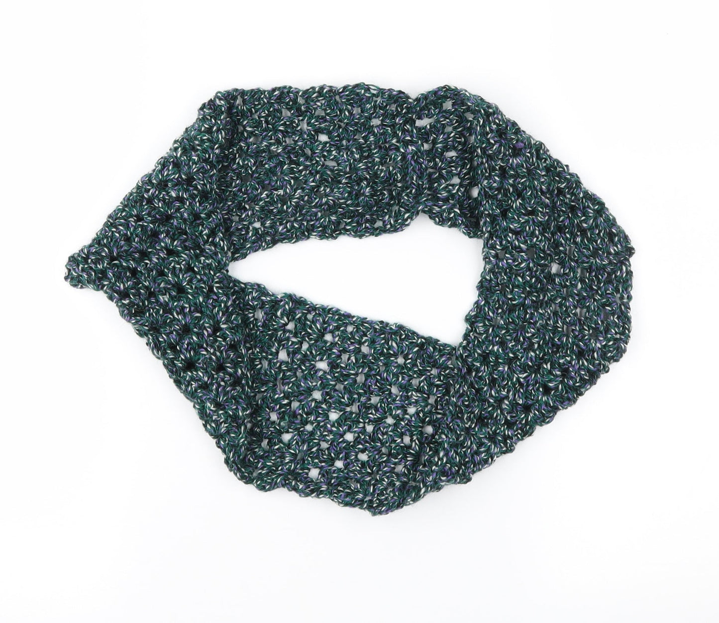Preworn Womens Green Crochet Scarf