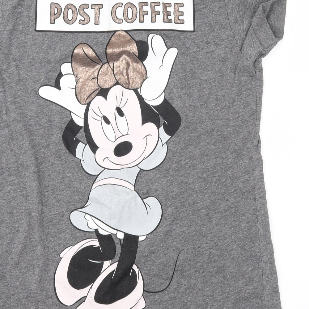 Disney Womens Grey Geometric Top Pyjama Top Size S - Minnie Mouse